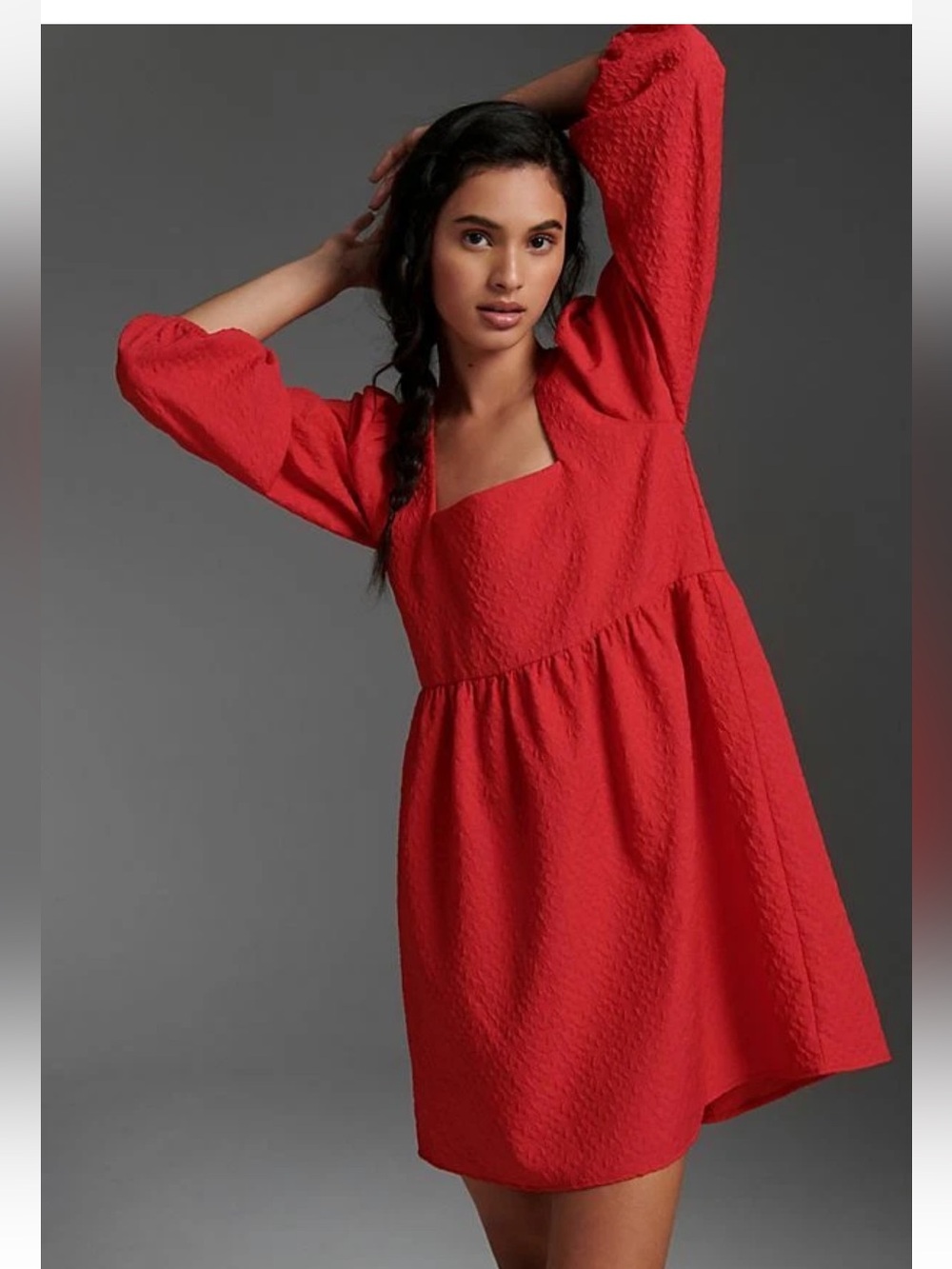 Anthropologie Esther Square-Neck Mini Dress